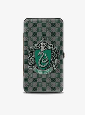 Harry Potter Slytherin Crest Heraldry Checkers Hinged Wallet
