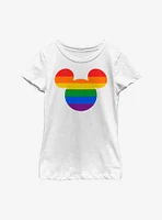 Disney Mickey Mouse Rainbow Ears Youth Girls T-Shirt