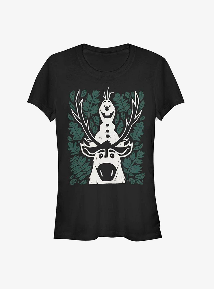 Frozen 2 Olaf Sven Leaves Girls T-Shirt