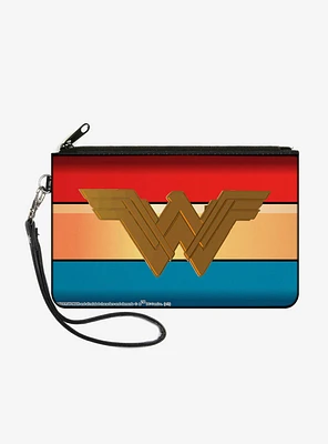 DC Comics Wonder Woman Icon Stripe Wallet Canvas Zip Clutch
