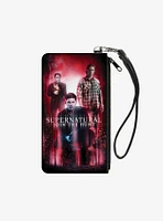 Supernatural Join The Hunt Crowley Dean Sam Group Pose Wallet Canvas Zip Clutch