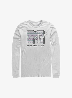 MTV Christmas Pattern Long-Sleeve T-Shirt
