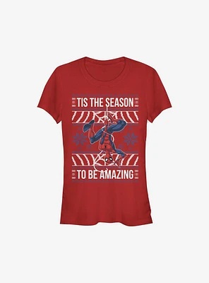 Marvel Spider-Man Amazing Ugly Christmas Sweater Girls T-Shirt
