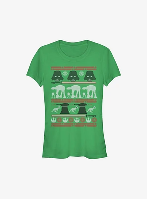 Star Wars Hoth Battle Ugly Christmas Sweater Girls T-Shirt