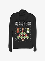 Super Mario Koopa Tree Holiday Cowl Neck Long-Sleeve Girls Top