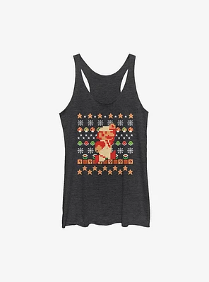 Super Mario Holdiay Pixels Girls Tank