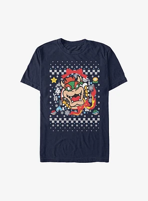 Super Mario Bowser Wreath Christmas Sweater T-Shirt