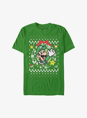 Super Mario Luigi Wreath Christmas Sweater T-Shirt