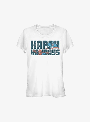 Marvel Avengers Happiest Of Holidays Girls T-Shirt