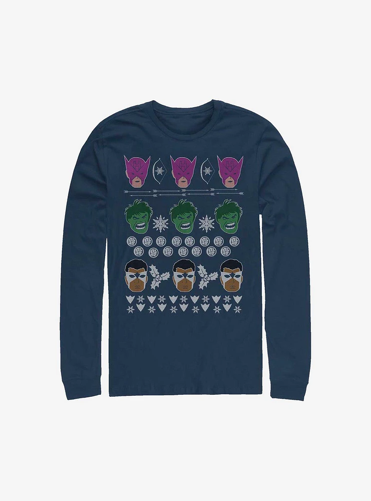 Marvel Avengers Christmas Sweater Long-Sleeve T-Shirt