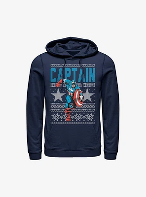 Marvel Captain America Ugly Holiday Sweater Hoodie