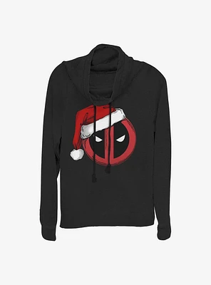 Marvel Deadpool Santa Hat Christmas Cowl Neck Long-Sleeve Girls Top