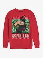 Disney Emperors New Groove Bring It Ugly Christmas Crew Sweatshirt