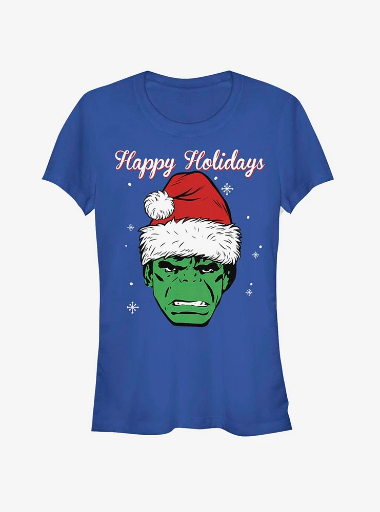 Marvel Hulk Santa Happy Holidays Girls T-Shirt
