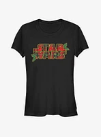 Star Wars Logo Christmas Plaid Tartan Girls T-Shirt