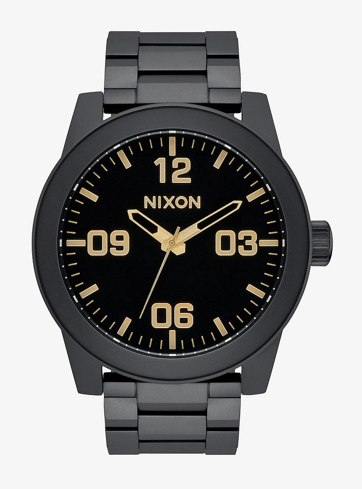Nixon Corporal Ss Matte Black Gold Watch