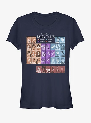 Disney Characters Periodic Table Of Fairy Tales Girls T-Shirt
