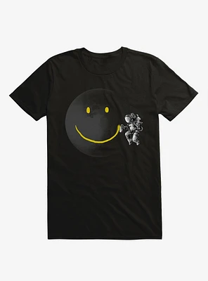 Make A Smile Astronaut Moon Black T-Shirt