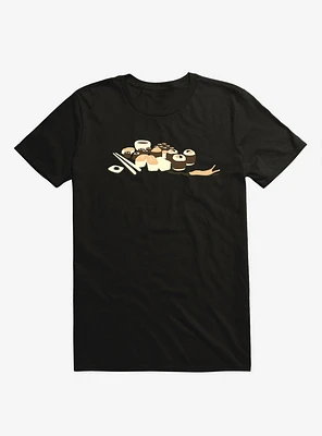 I Hate Japanese Food Sushi Black T-Shirt