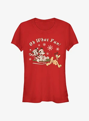 Disney Mickey Mouse & Minnie Holiday Oh What Fun Girls T-Shirt