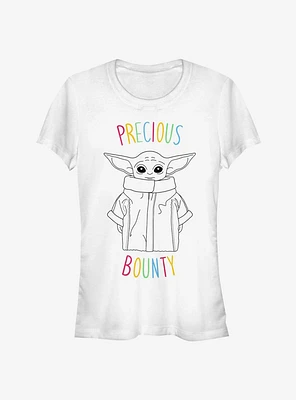 Star Wars The Mandalorian Child Precious Bounty Outline Girls T-Shirt