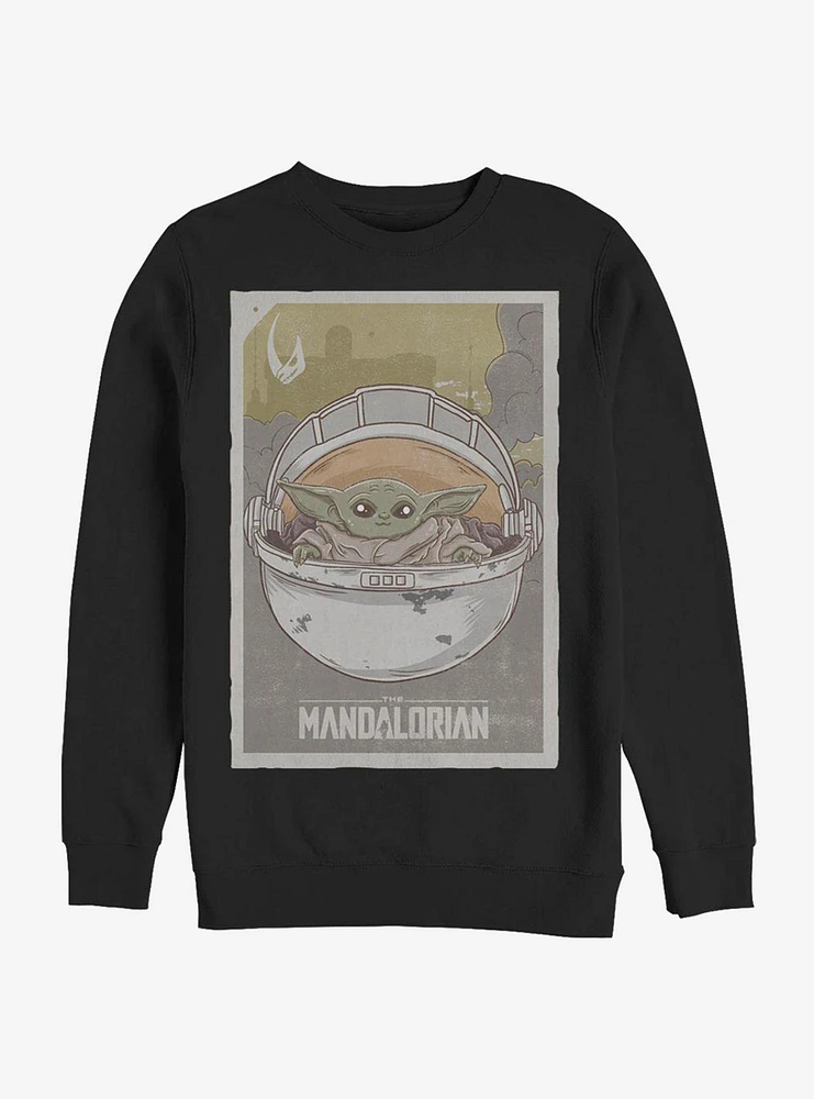Star Wars The Mandalorian Child Poster Crew Sweatshirt