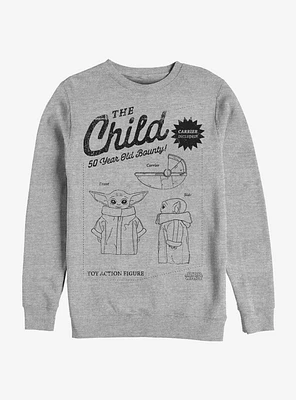 Star Wars The Mandalorian Child Toy Action Figure Crew Sweatshirt