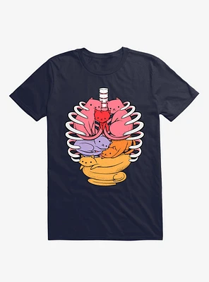 Anatomicat Anatomy Cat Navy Blue T-Shirt
