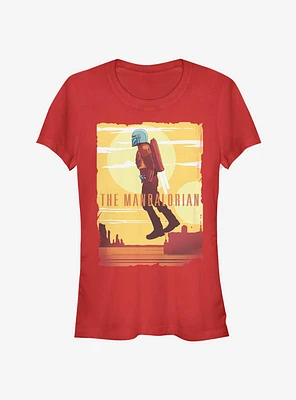 Star Wars The Mandalorian Mando Jetpack Girls T-Shirt