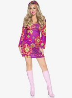 Retro Print Bell Sleeves Dress