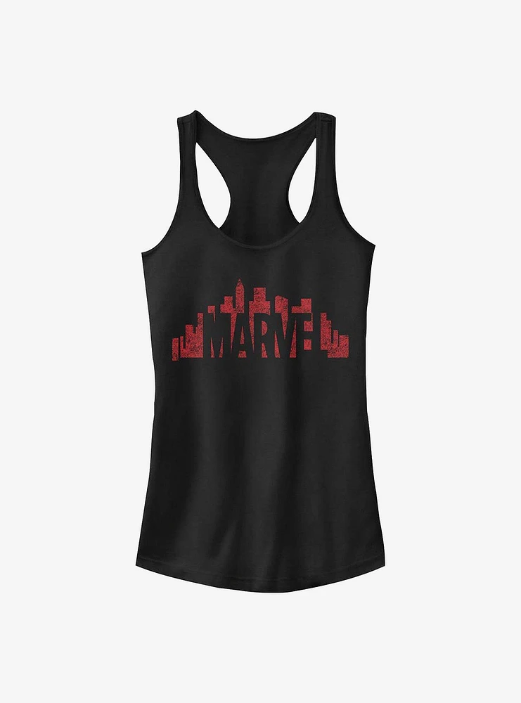 Marvel Skyline Logo Girls Tank