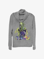 Disney Sleeping Beauty Maleficent Dragon Form Cowlneck Long-Sleeve Girls Top