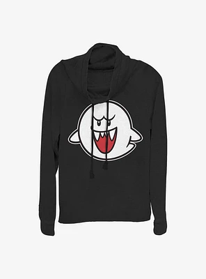 Nintendo Straight Up Boo Cowlneck Long-Sleeve Girls Top