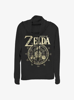 Nintendo The Legend Of Zelda Emblem Cir Cowlneck Long-Sleeve Girls Top