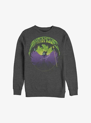 Disney Maleficent Castle Flame Outline Crew Sweatshirt
