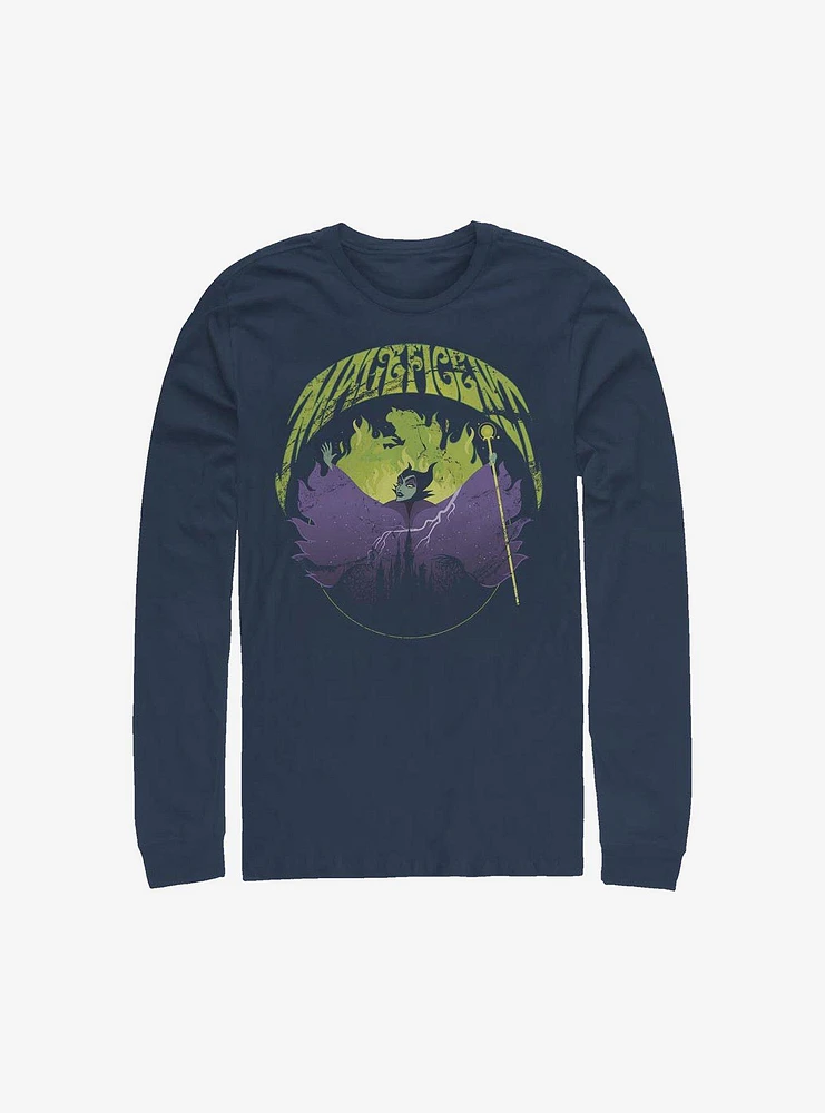 Disney Maleficent Castle Flame Outline Long-Sleeve T-Shirt