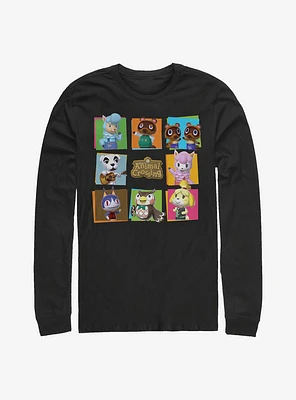 Nintendo Animal Crossing 8 Character Paste Up Long-Sleeve T-Shirt