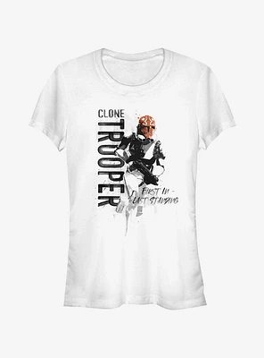 Star Wars The Clone Trooper Running Girls T-Shirt