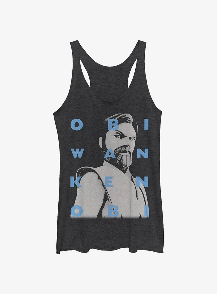 Star Wars: The Clone Wars Obi-Wan Text Womens Tank Top
