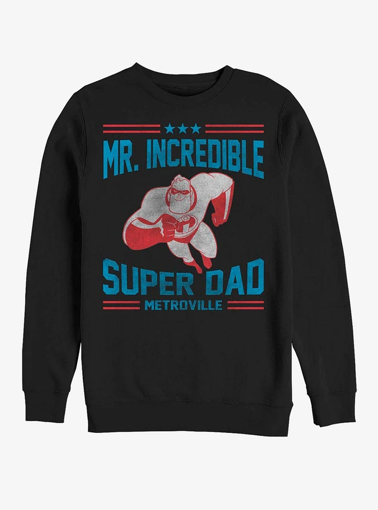 Disney Pixar The Incredibles Athletic Superdad Crew Sweatshirt