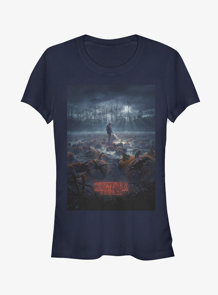 Stranger Things Hopper Pumpkin Poster Girls T-Shirt