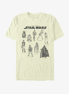 Star Wars Character Chart T-Shirt