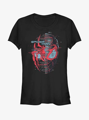 Marvel Spider-Man Miles Morales Glitch Mask Girls T-Shirt
