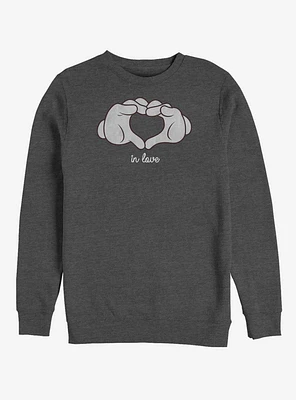 Disney Mickey Mouse Glove Heart Crew Sweatshirt