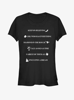 Disney Princess Royal Quotes Girls T-Shirt