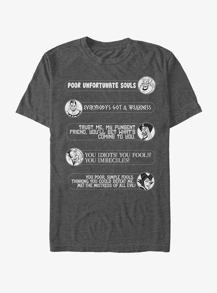 Disney Villains Villain Quotes T-Shirt