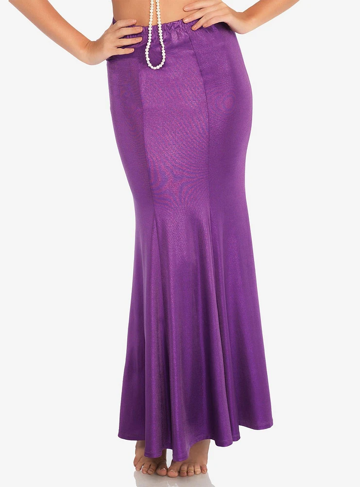 Purple Shimmer Spandex Mermaid Skirt Plus