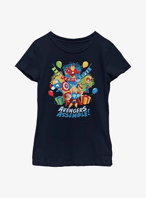 Marvel Avengers Birthday Assemble Youth Girls T-Shirt