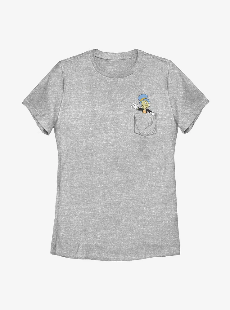 Disney Pinocchio Jiminy Faux Pocket Womens T-Shirt