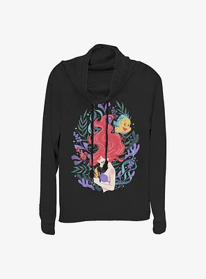 Disney The Little Mermaid Leafy Ariel Cowlneck Long-Sleeve Girls Top